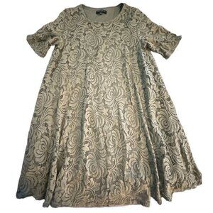 Women's Sharagano Lace Olive Dress Size 8 GUC #0238